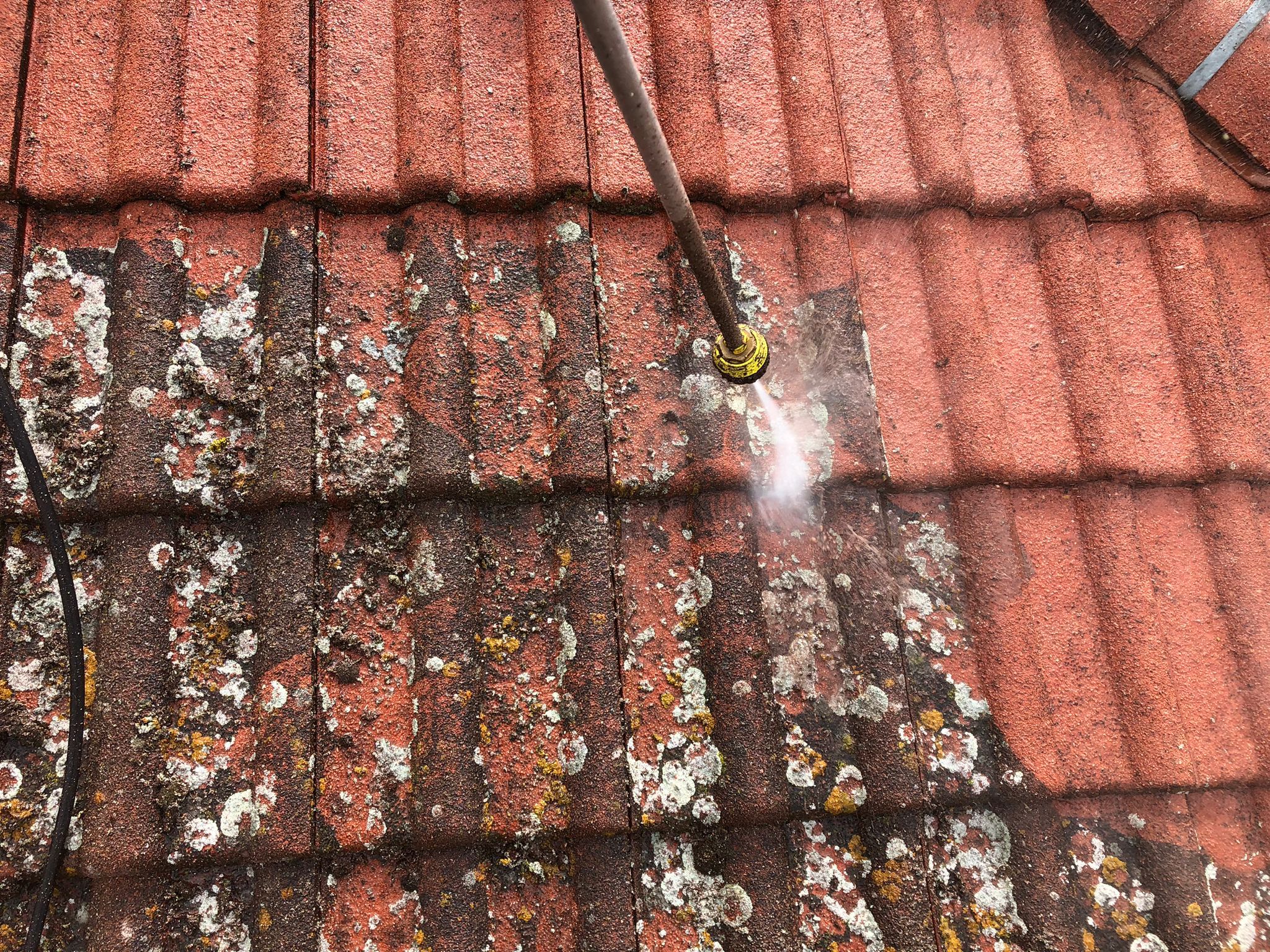 čištění střechy od mechu
